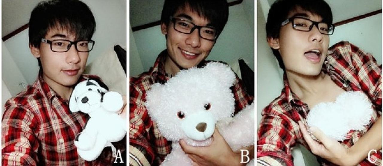 羽令示范得到恋人赠送礼物时的心情表达自拍