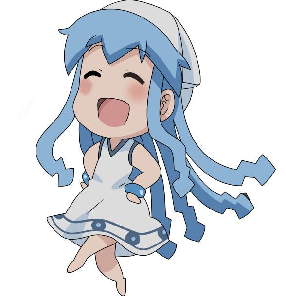 乌贼娘双手叉腰兴奋迈步卖萌Q版头像