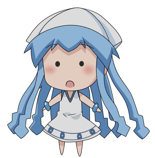 乌贼娘惊讶神情卖萌Q版头像