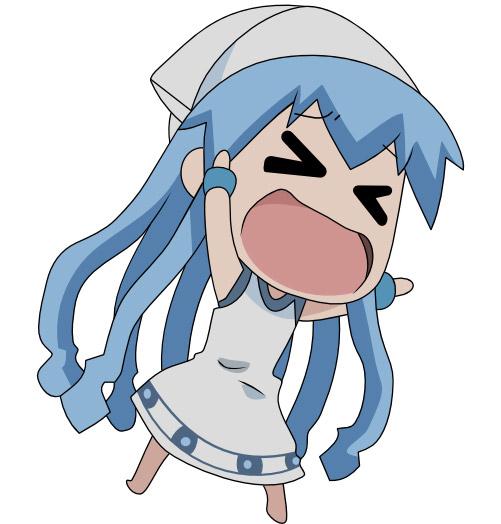 乌贼娘生气神情卖萌Q版头像