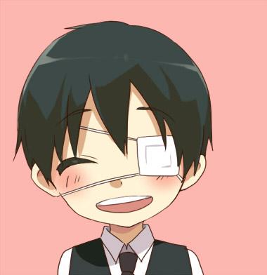 黑发金木研咧嘴笑萌头像