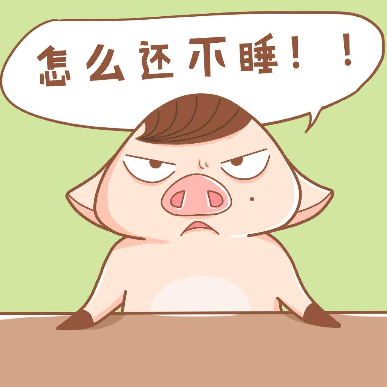 小猪三蛋表情：怎么还不睡！！