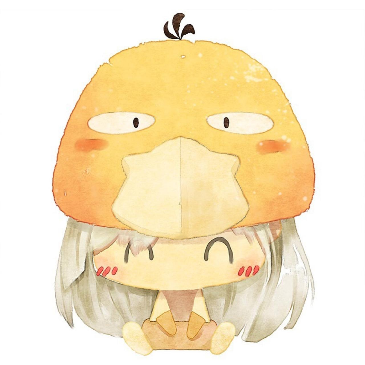 神奇宝贝情侣头像女用：可达鸭