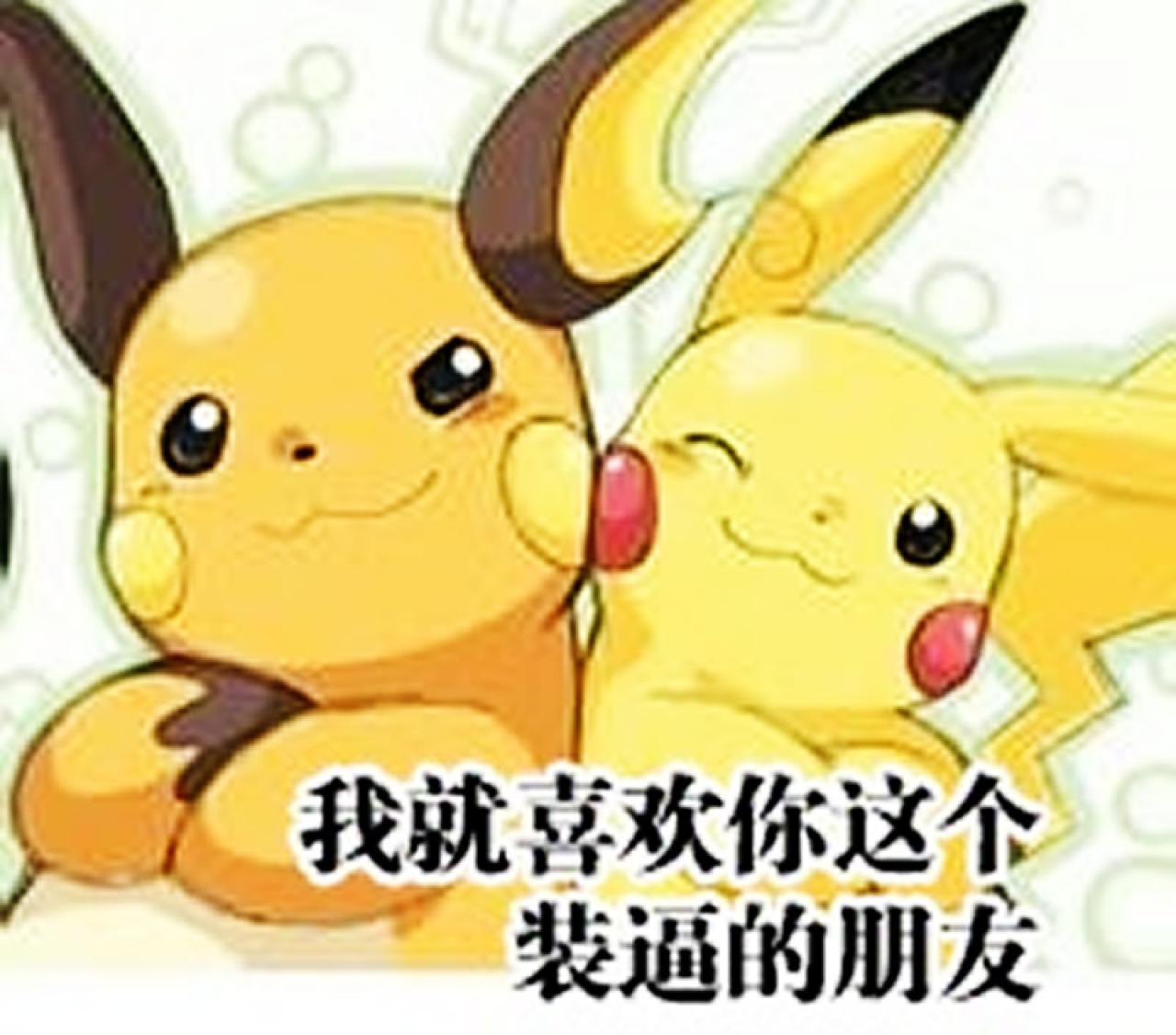 皮卡丘和雷丘萌贱表情：我就喜欢这个装逼的朋友