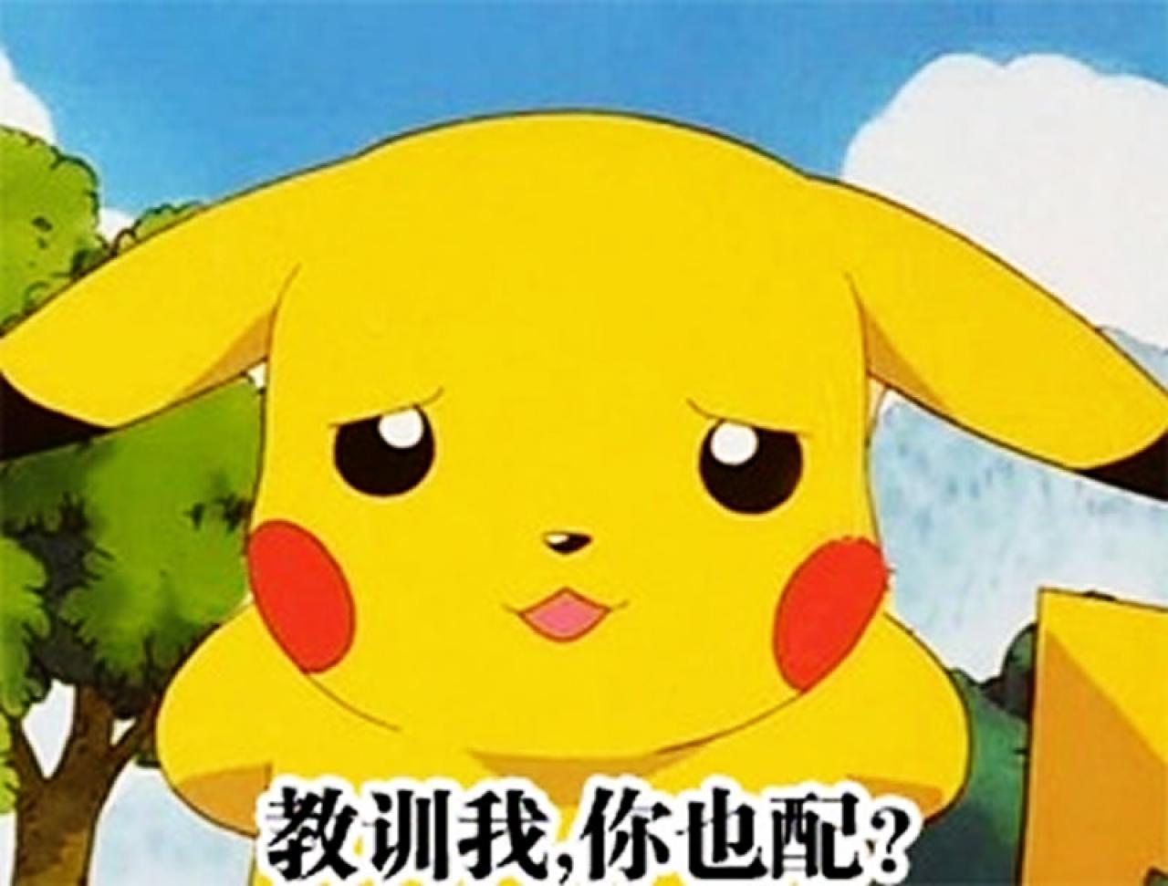 皮卡丘萌贱表情：教训我，你也配？