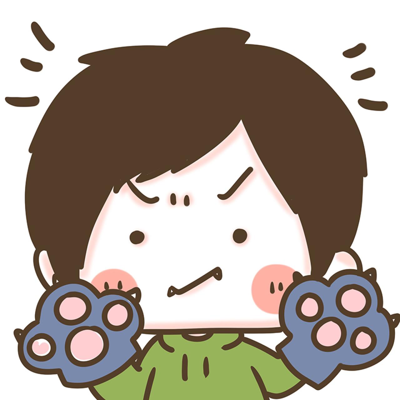 情侣头像男用：小恶魔戴熊掌