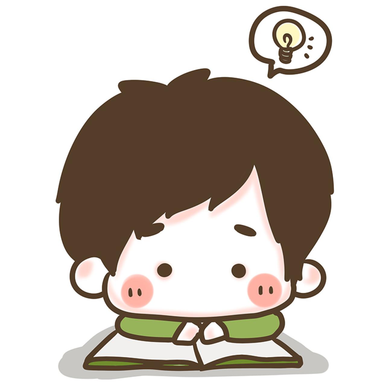 情侣头像男用：趴在课桌摊开的书本上