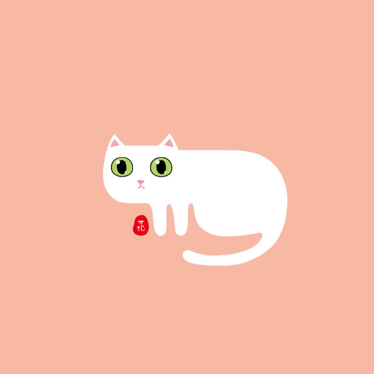 白色粉耳的小猫咪头像