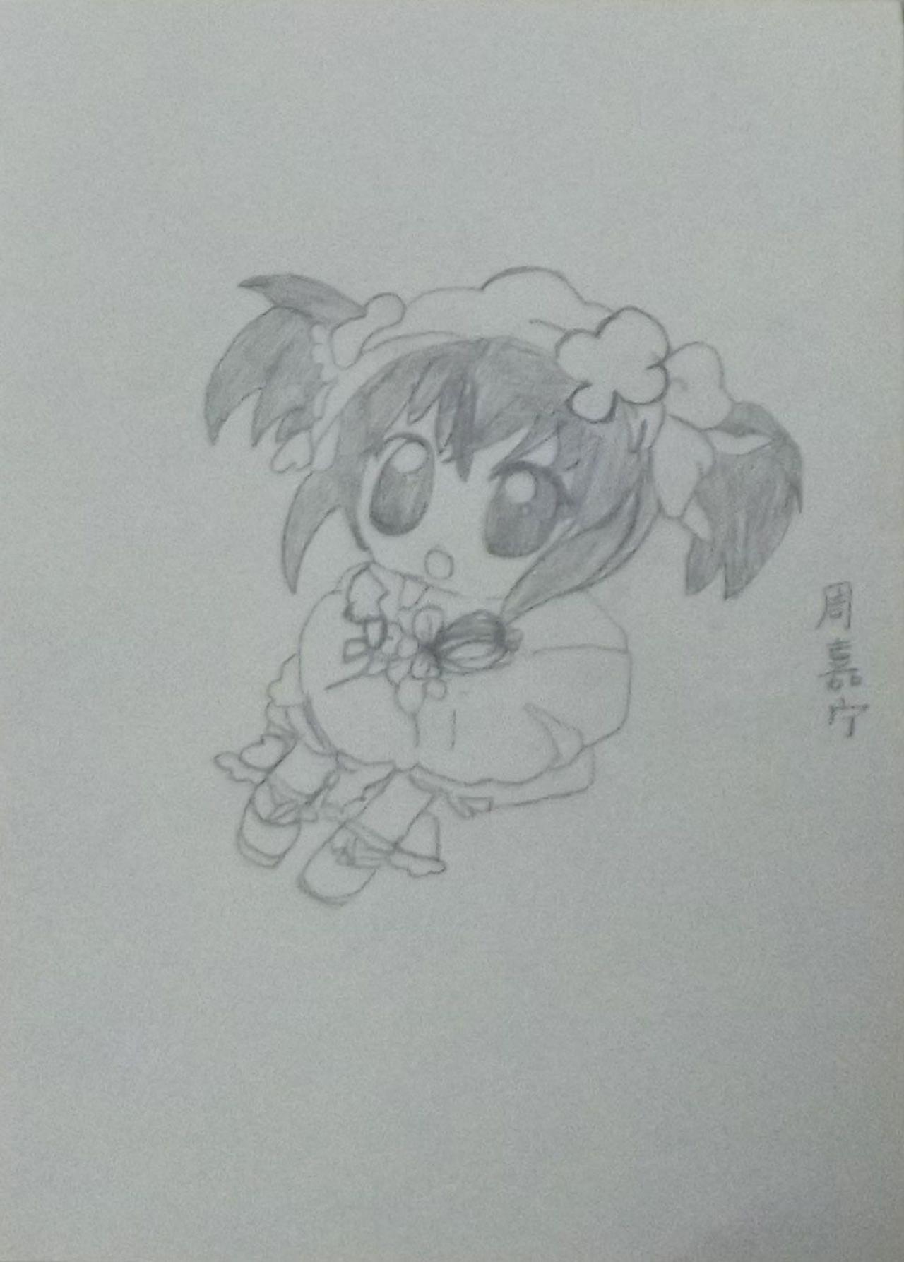 萌萌哒小女孩 周嘉宁画