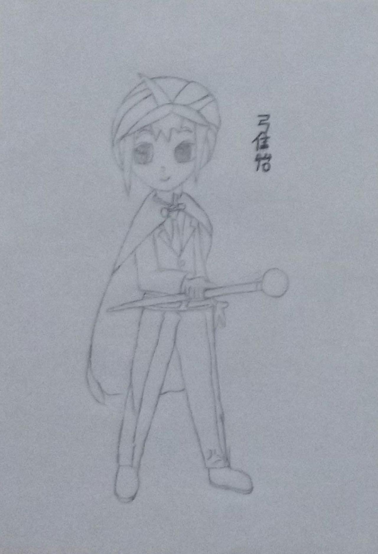 拿着魔杖的小女孩 弓佳怡画