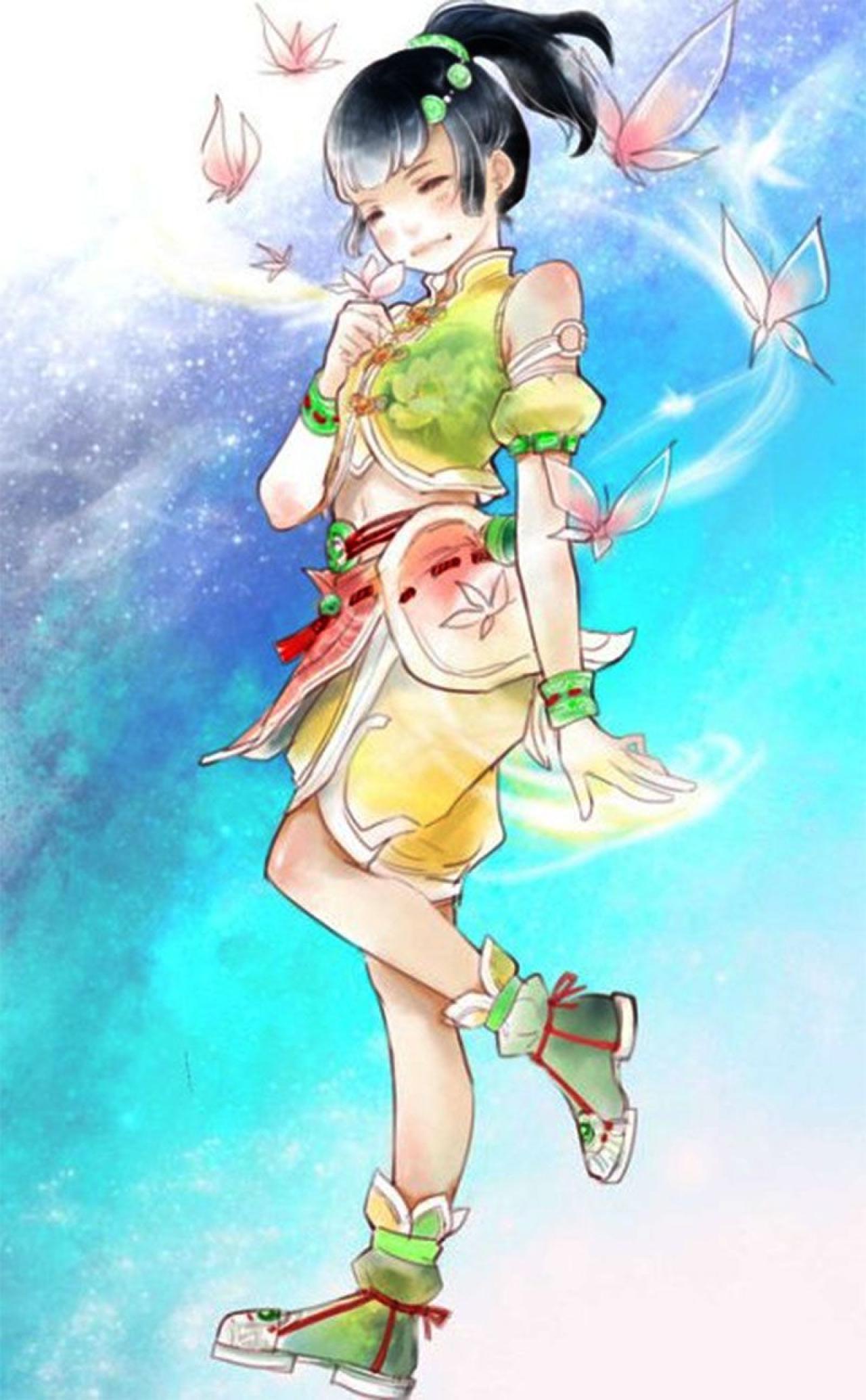 《侠岚》辰月与蝴蝶手绘稿