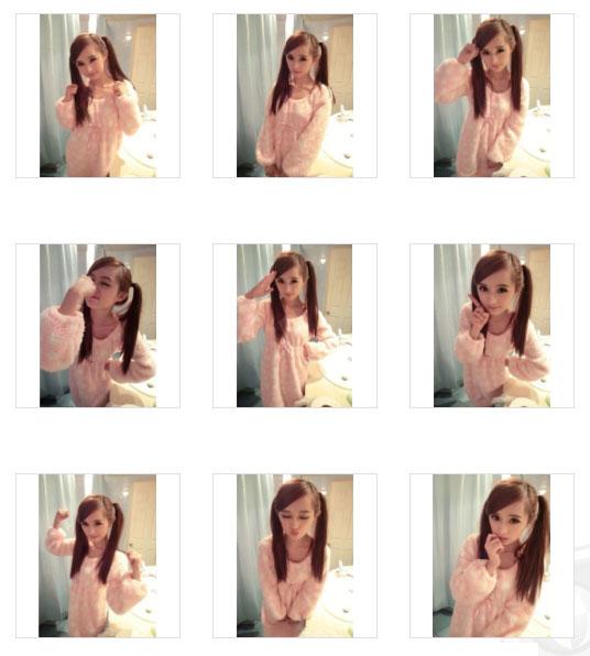 小排双马尾粉衣卖萌表情九连拍 预览图