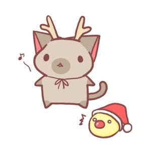 圣诞节萌表情：猫咪化妆成麋鹿，小鸡化妆成圣诞老人