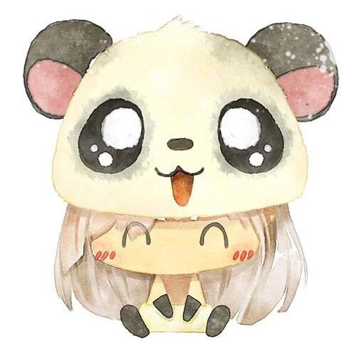 情侣头像女用：小熊猫panda头饰女孩头像