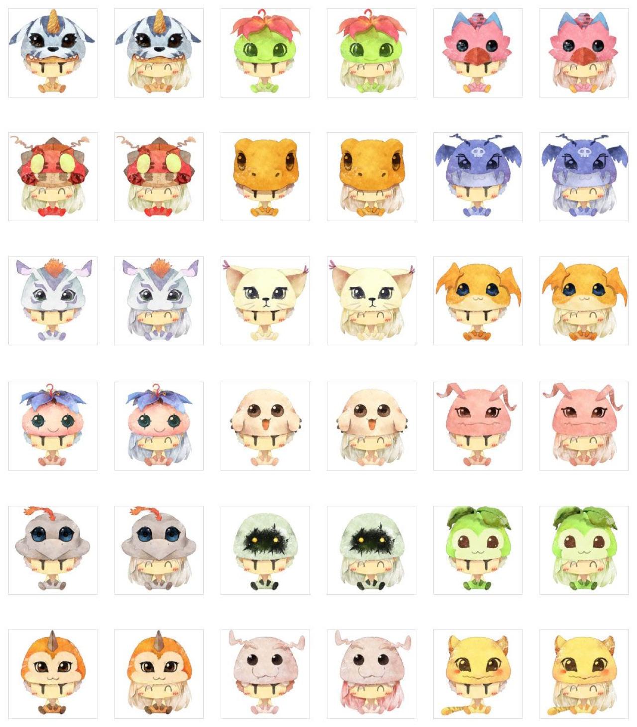 梁阿渣数码宝贝幼年期及成长期情侣头像 预览图