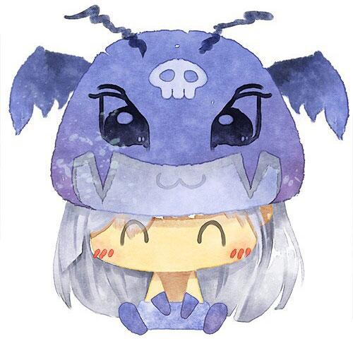 数码宝贝情侣头像女用：戴着小恶魔兽帽子的女孩