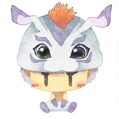 数码宝贝情侣头像男用：戴着哥玛兽帽子的男孩