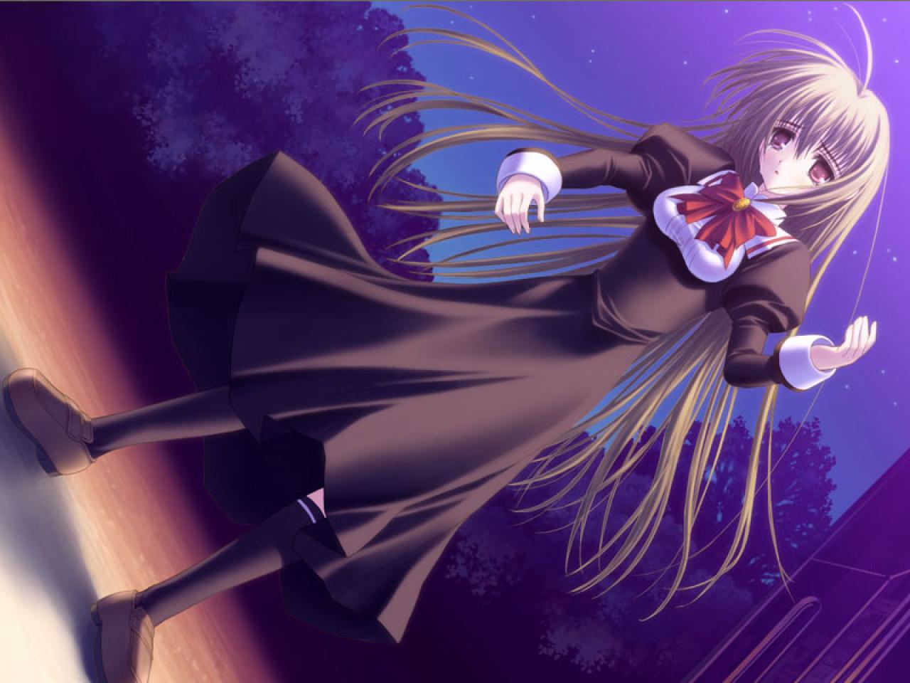 《乙女恋上姐姐》剧情截图：一子的身体已经渐渐消散在了夜空中，只剩下“我”双手仍保持着跳舞的姿势