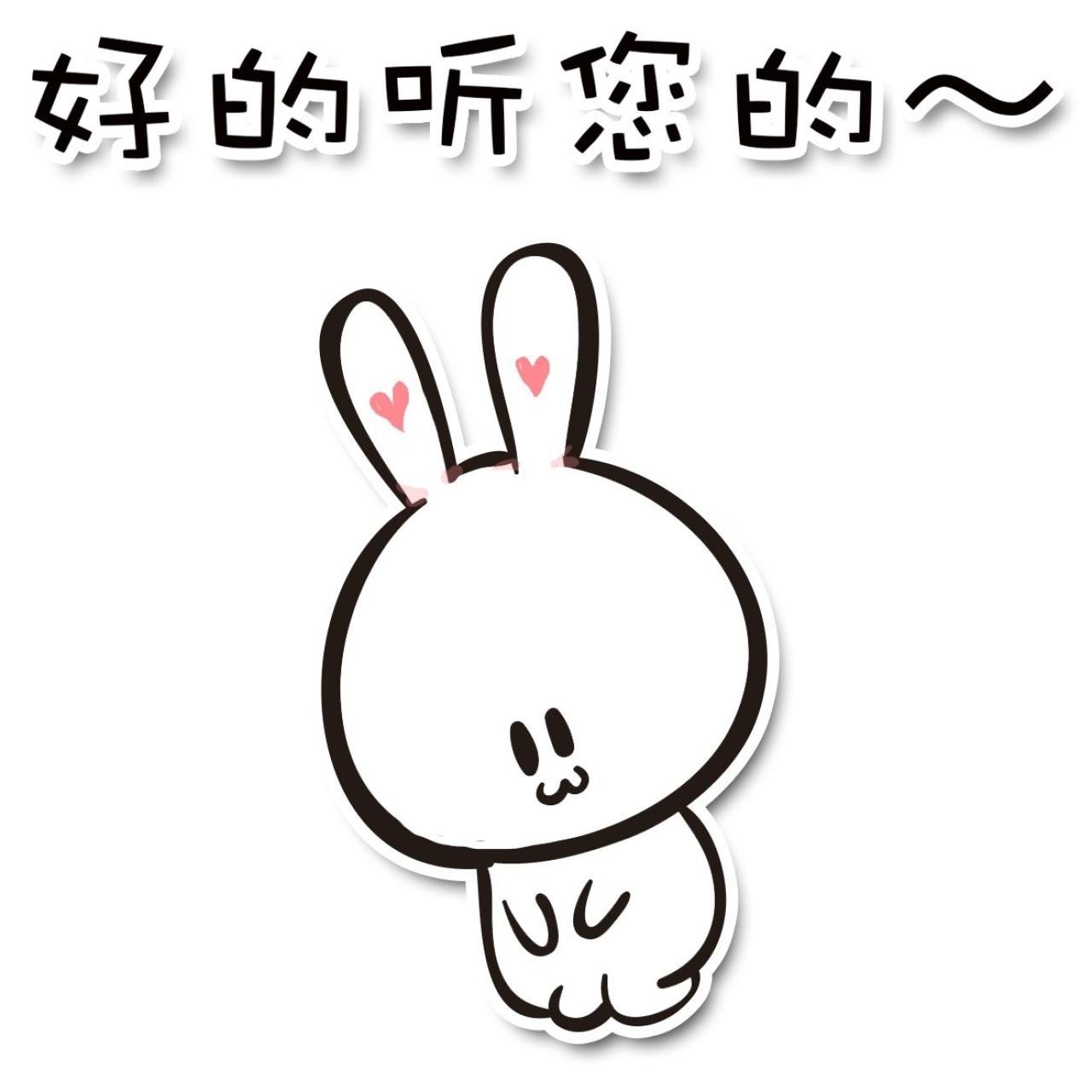 小兔子道歉表情：好的，听您的~