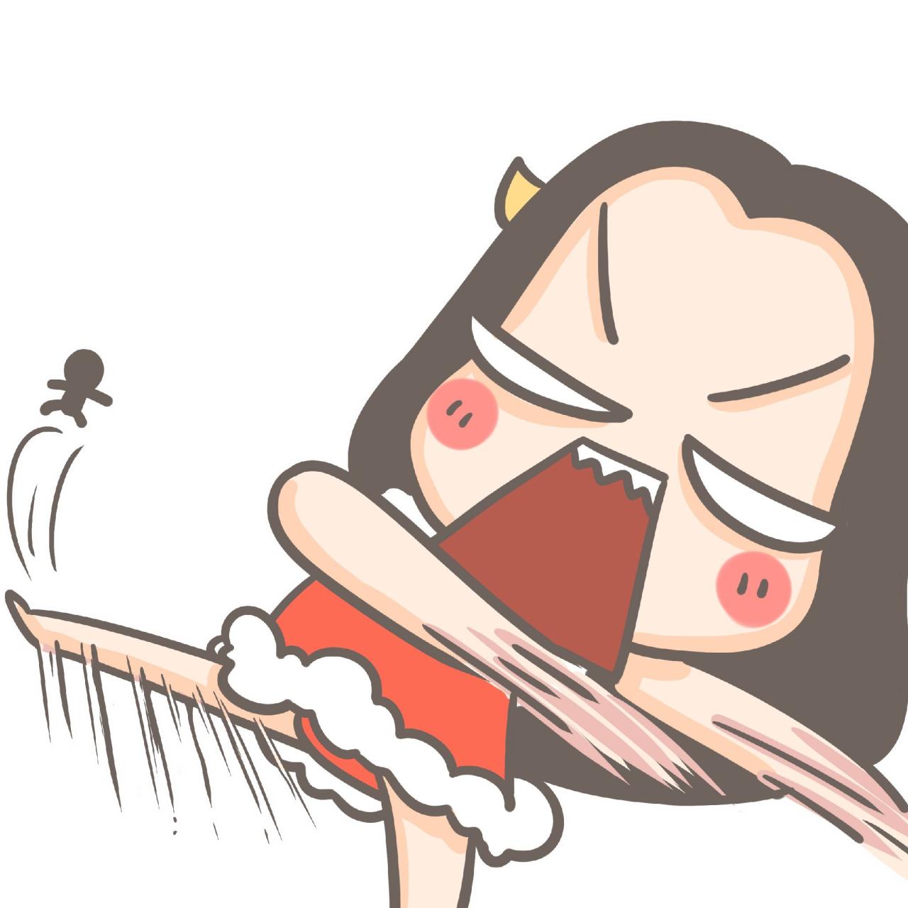 牛轰轰踢人表情：踢飞