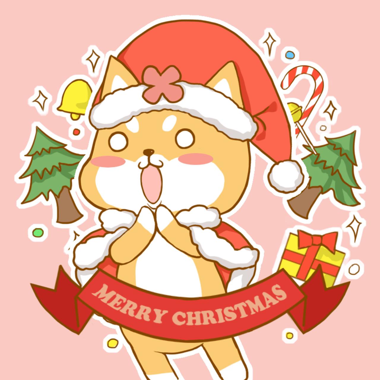 情侣头像男用：穿着圣诞服的秋田犬