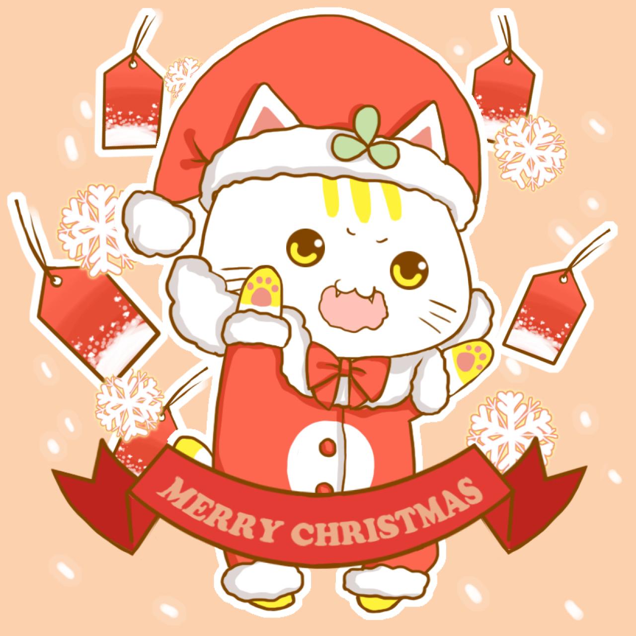 情侣头像女用：短尾猫圣诞雪花头像