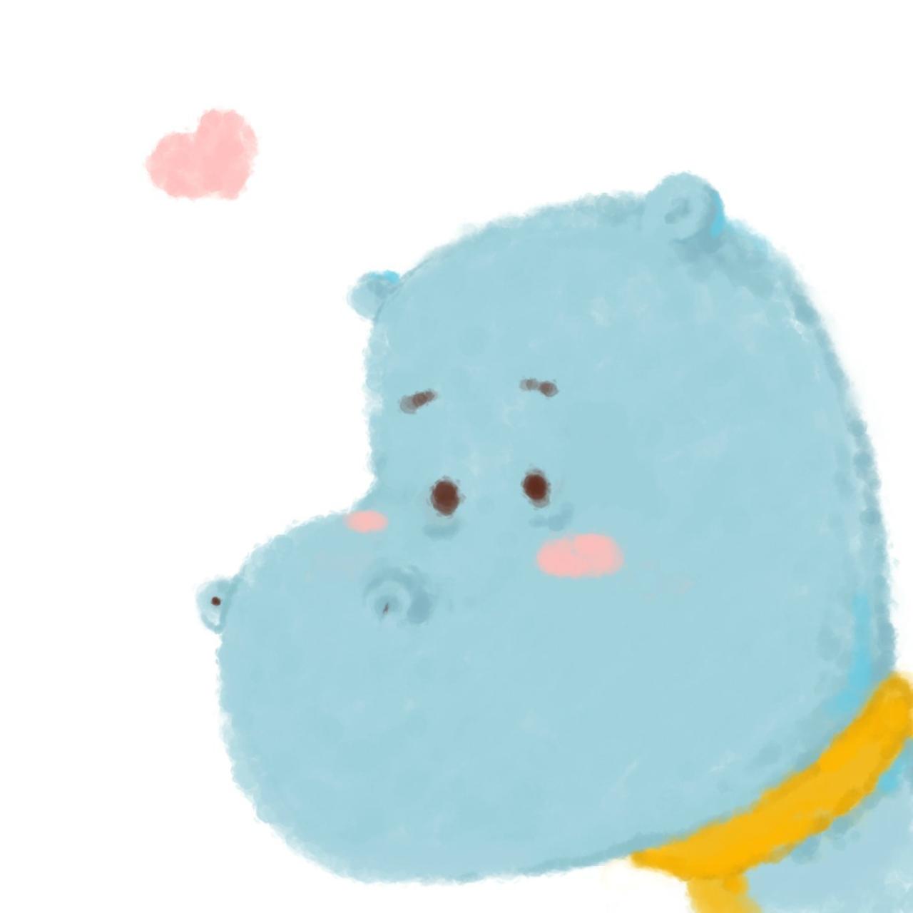 害羞的河马萌头像