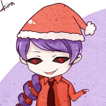 月山习戴着圣诞帽头像