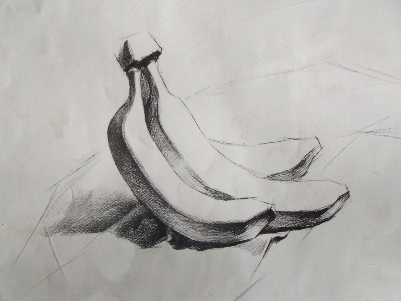 第三步,确定香蕉的大体明暗关系