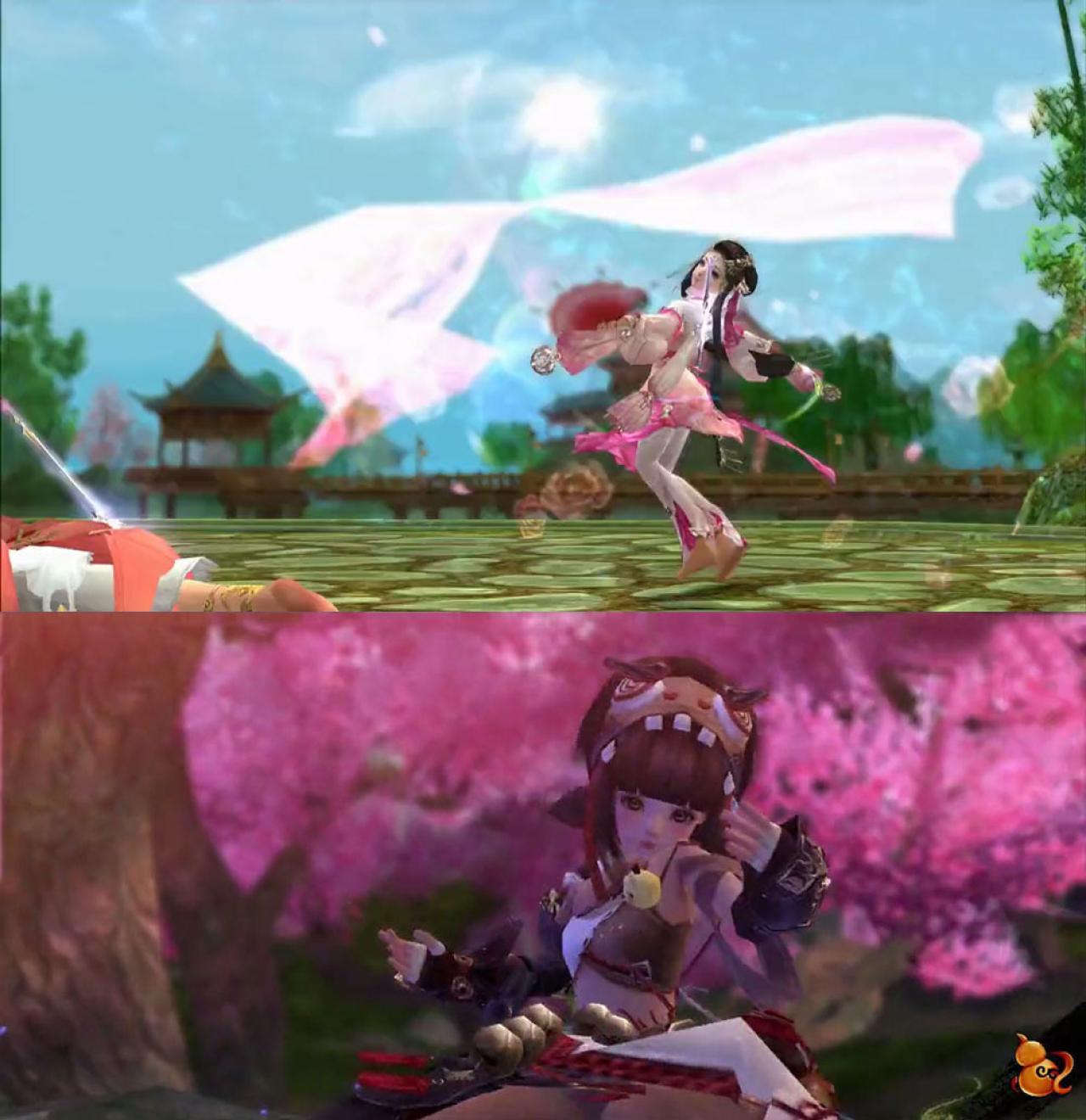 《剑网三》中七秀萝莉（上）及丐帮萝莉（下）