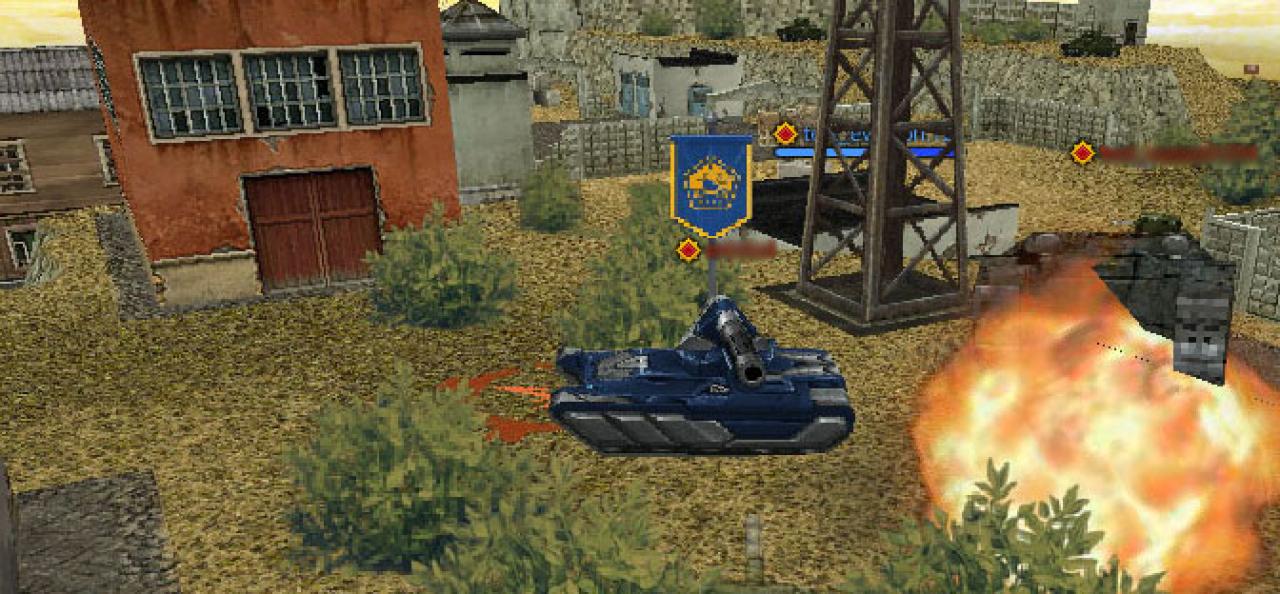 高原地图上，正在扛旗的搭配维京底盘的新炮塔