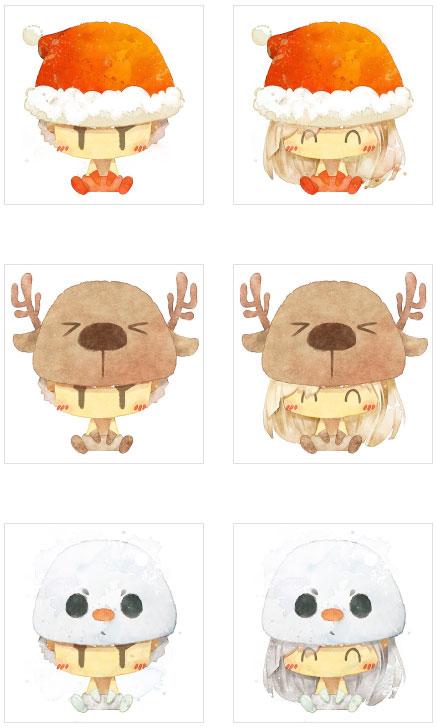 梁阿渣圣诞情侣头像 预览图