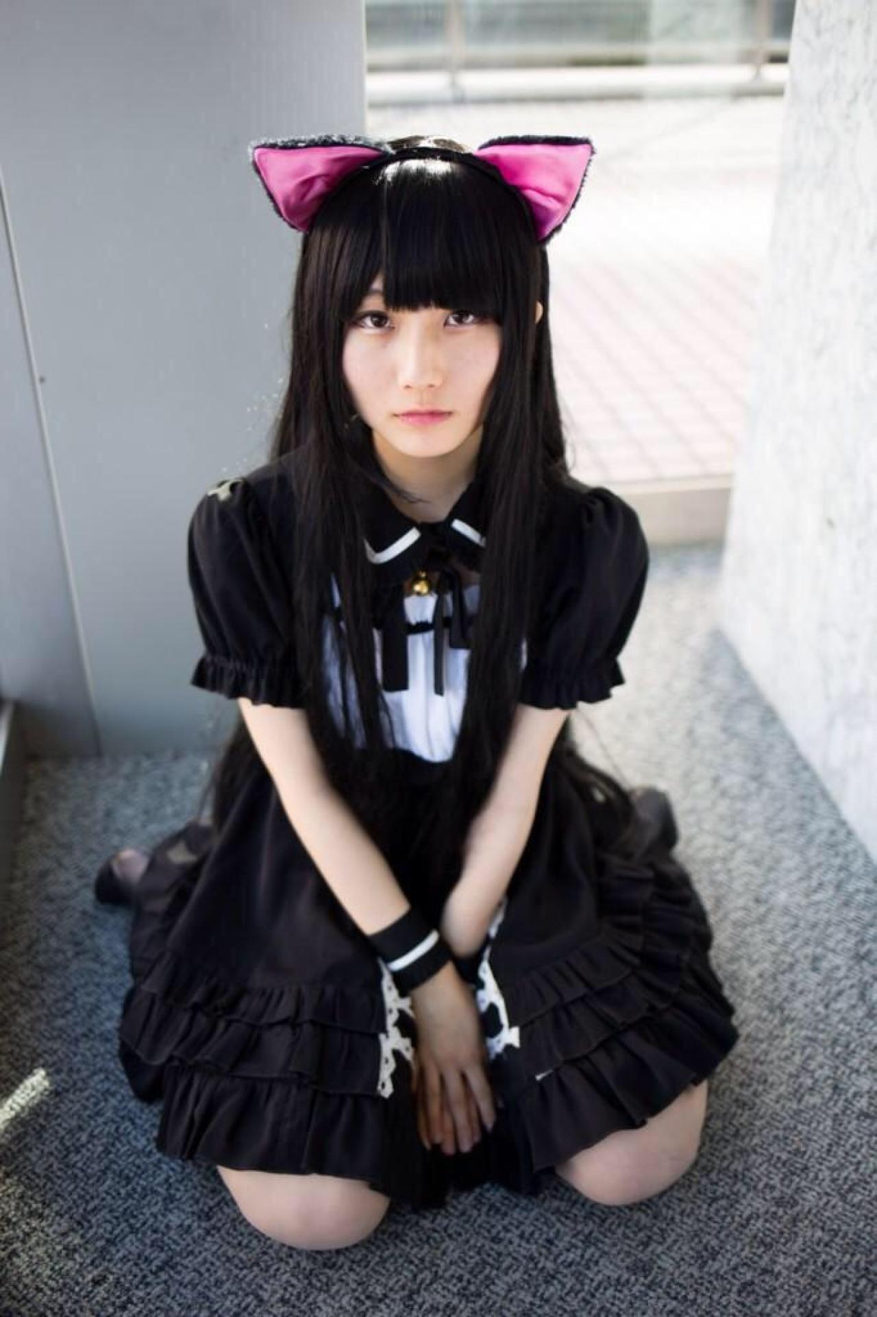 あすな扮演猫耳娘 正面照