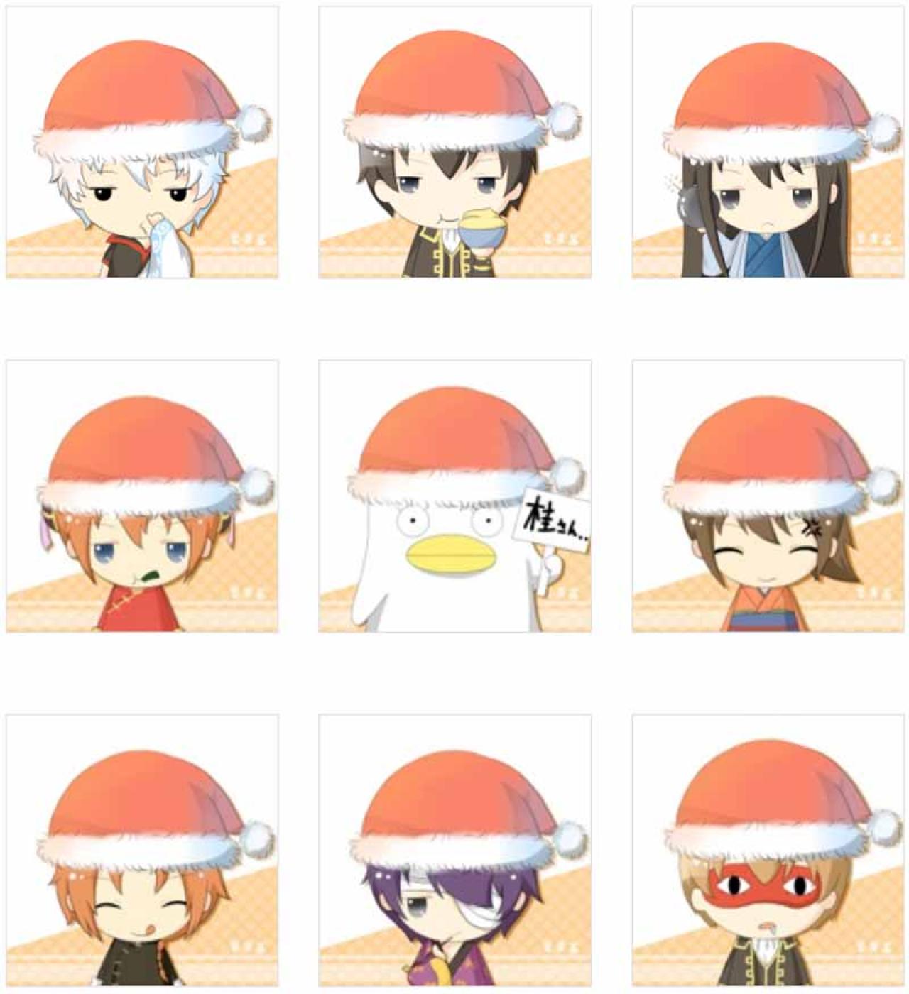 蛋黄蕉银魂角色戴圣诞帽头像 预览图