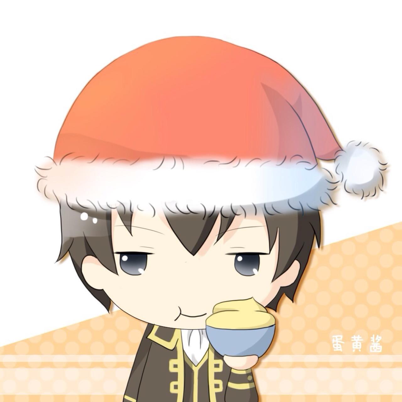 《银魂》土方十四郎戴着圣诞帽捧着一碗蛋黄酱头像