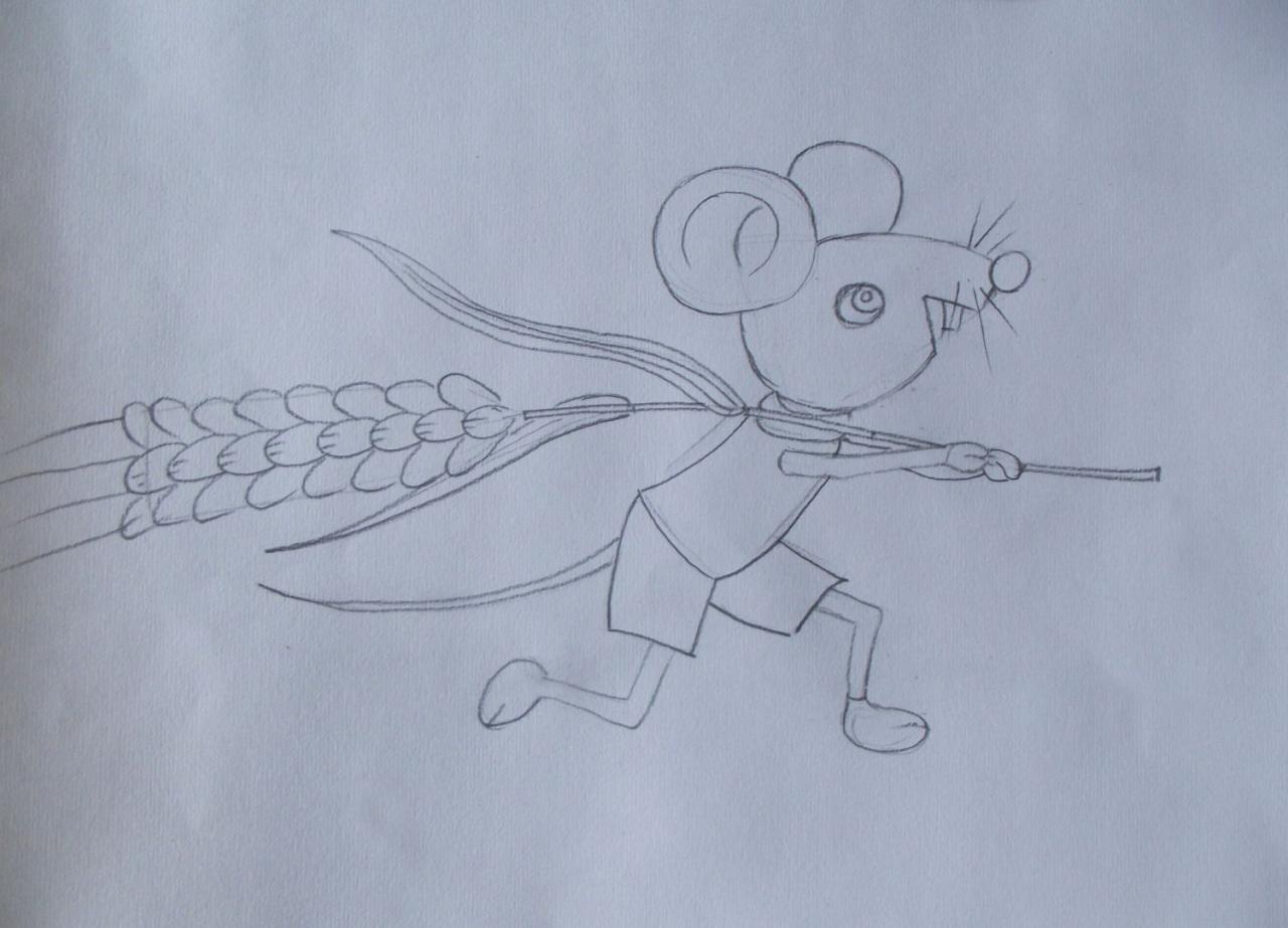 第二步,画小老鼠的结构