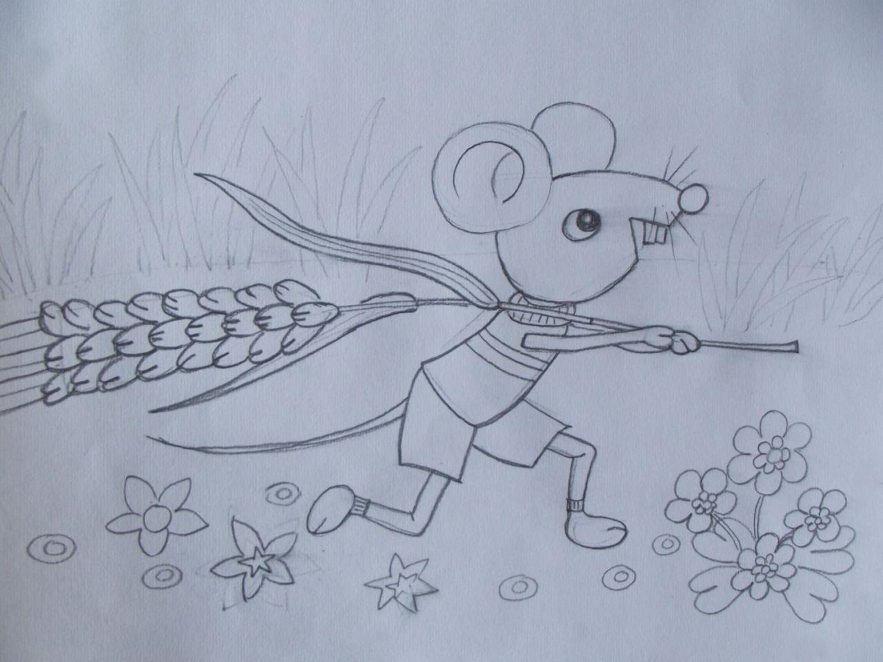 第三步，画花草背景