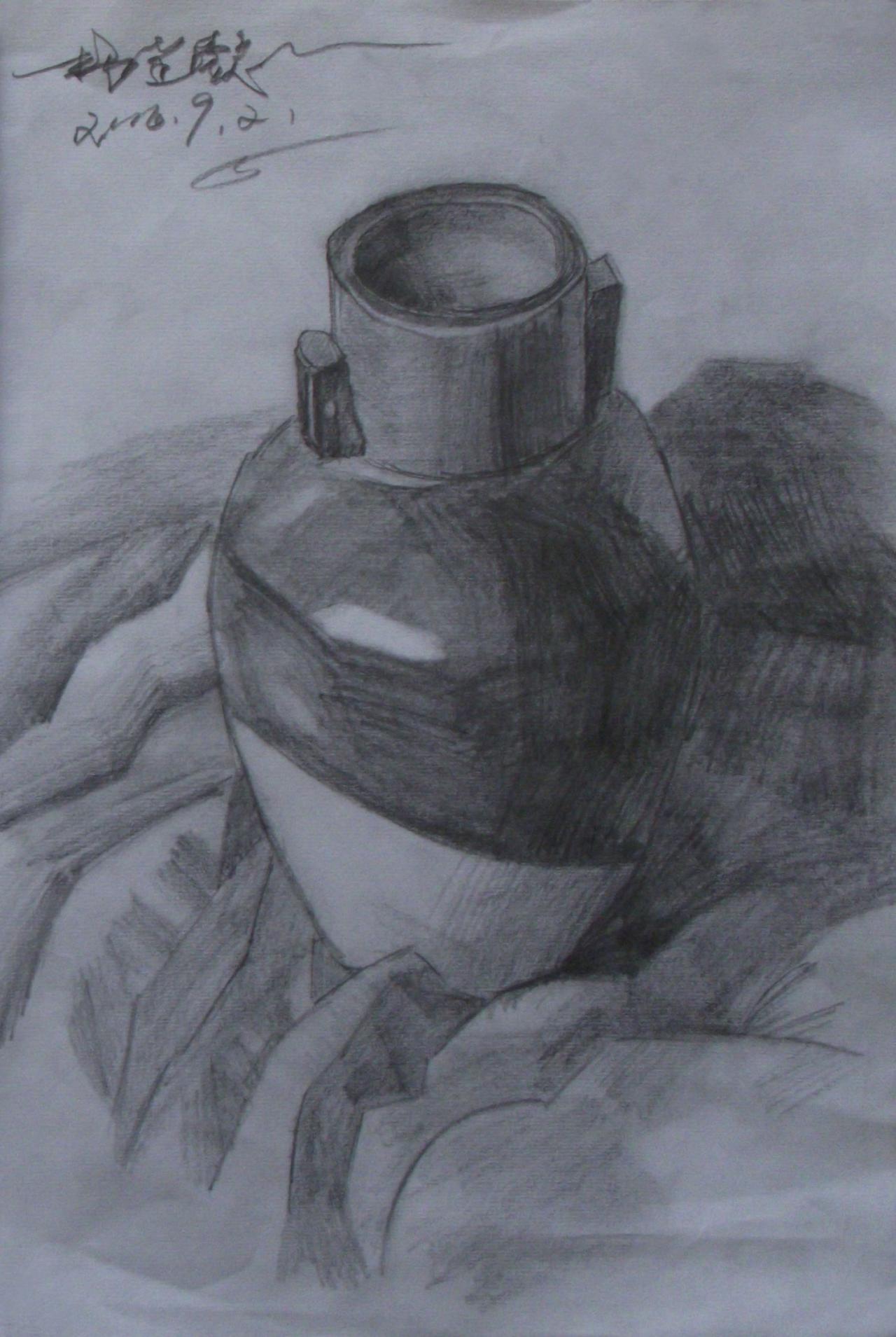 陶罐静物素描 杨芷懿画