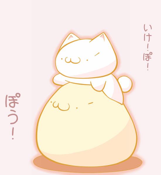 扒在脑袋上的小猫咪喊着：いけ！ぽ！ ぽう！（上吧！先锋！）