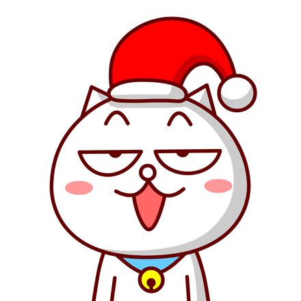 戴着红色圣诞帽的嗷大喵坏笑头像