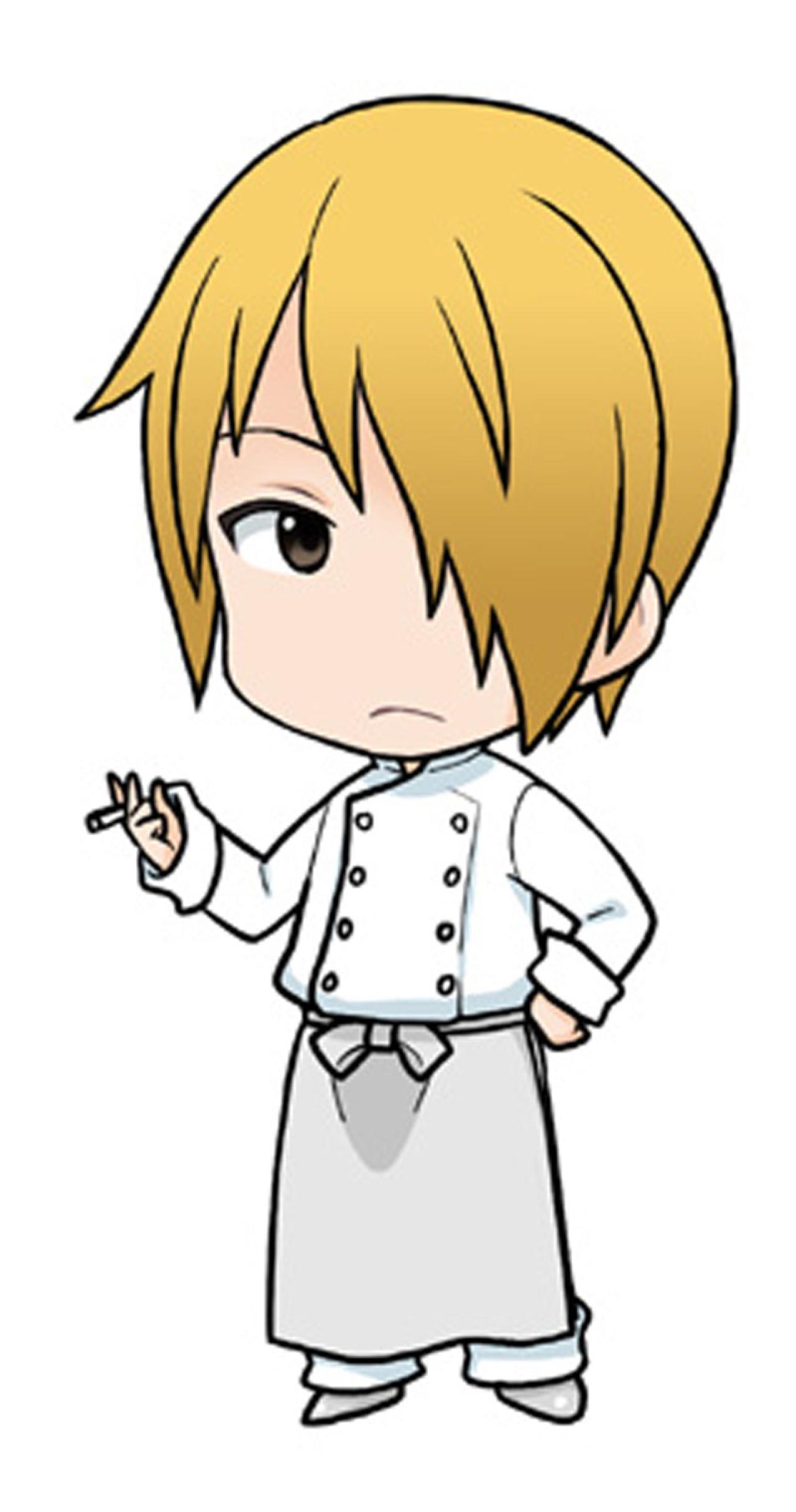 迷糊餐厅佐藤润（さとう じゅん）拿着烟卷的全身Q版头像