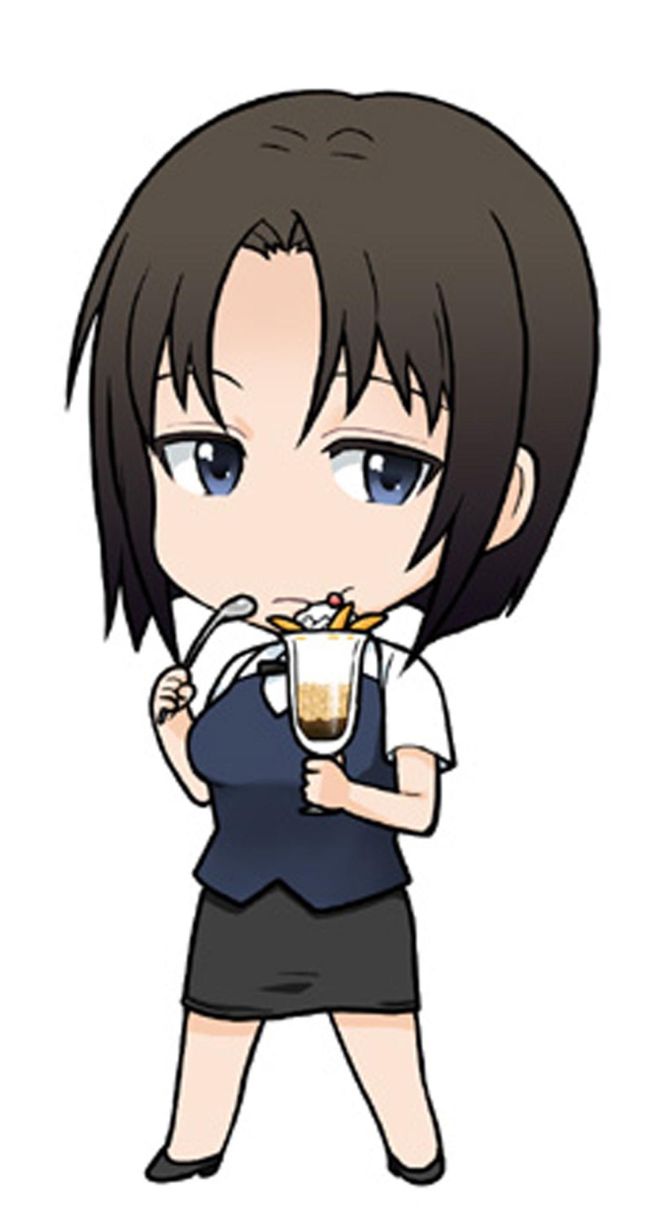 迷糊餐厅白藤杏子（しらふじ きょうこ）端着冰淇淋的全身Q版头像