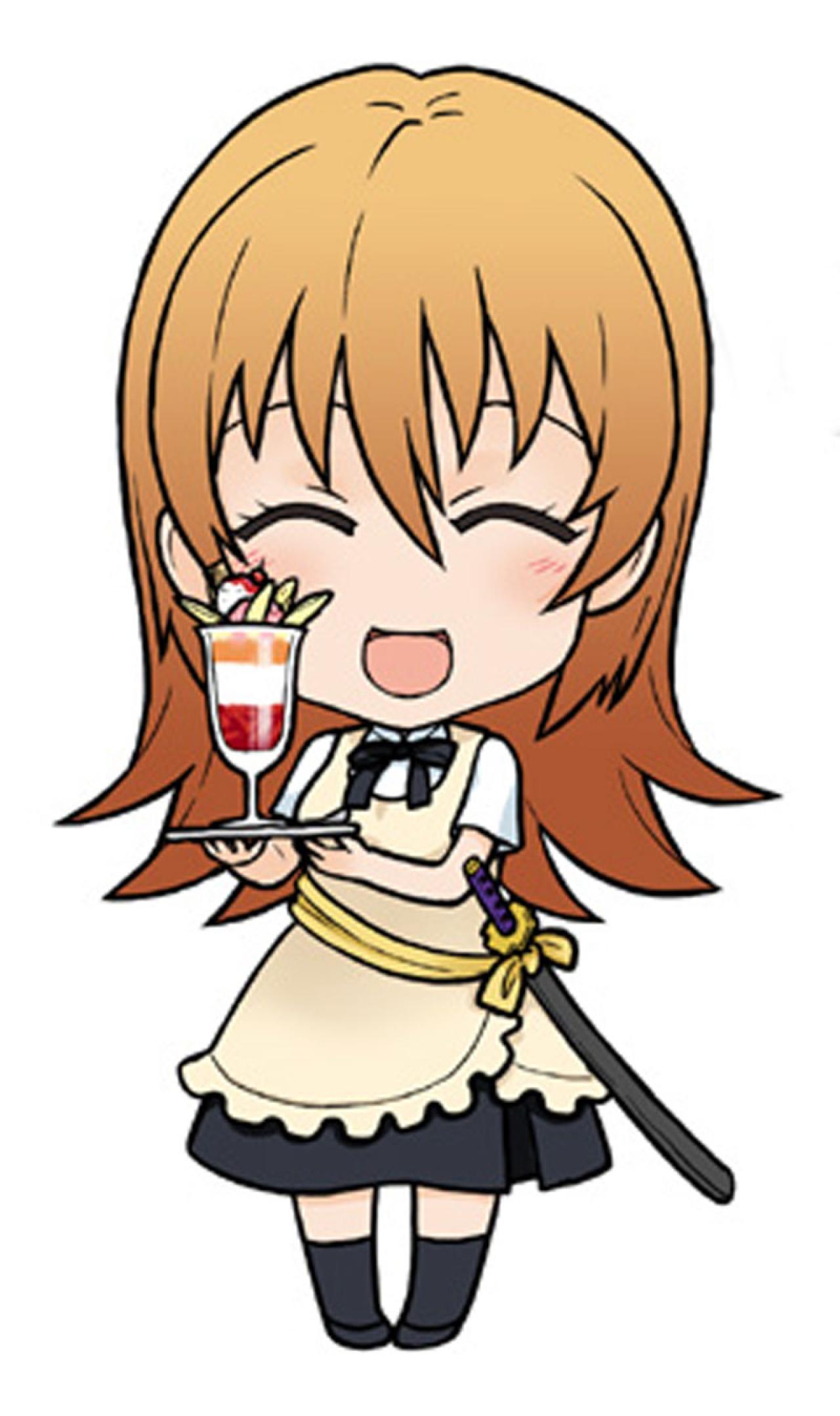 迷糊餐厅轰八千代（とどろき やちよ）佩刀端着冰淇淋全身Q版头像