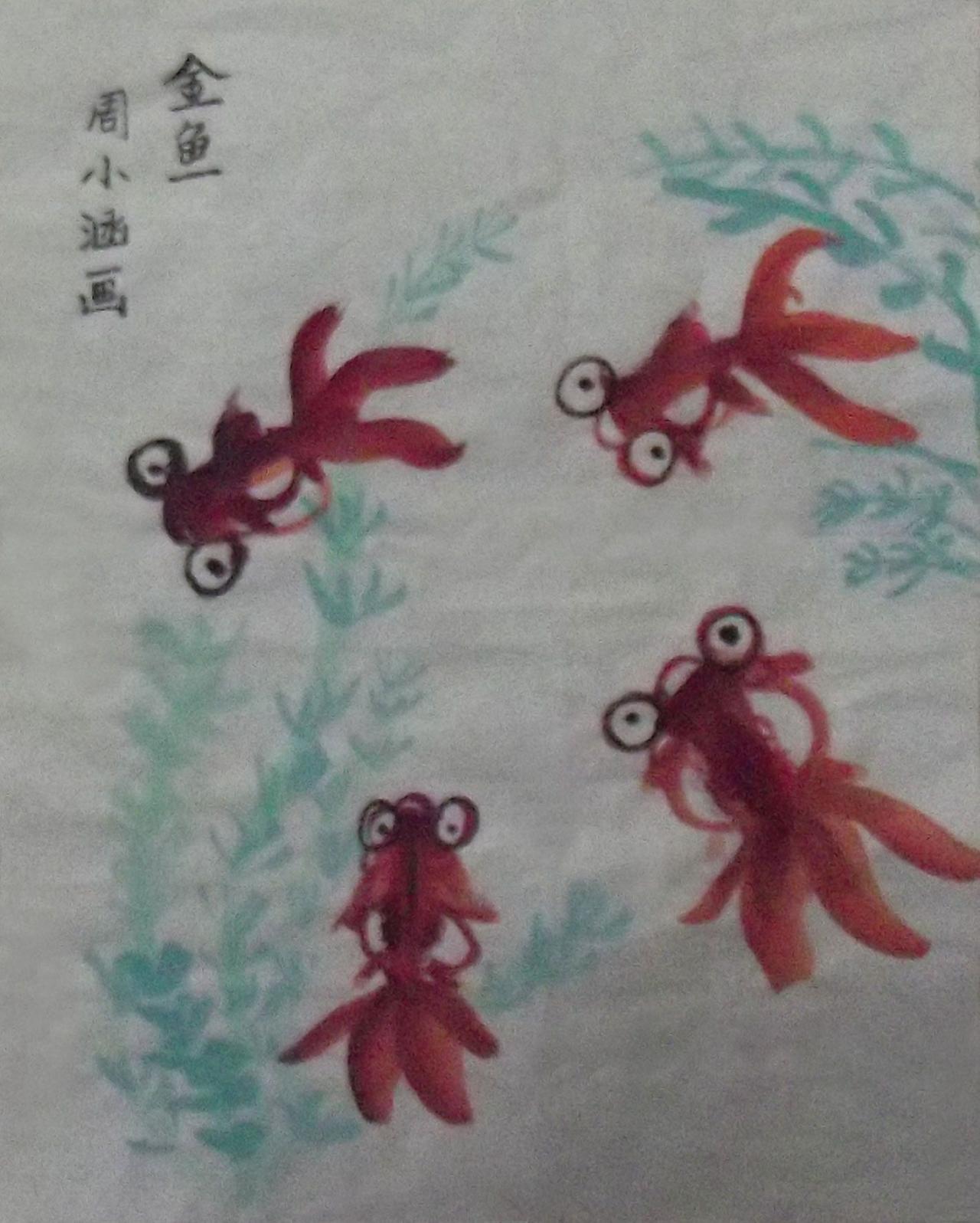 红金鱼 周小涵画