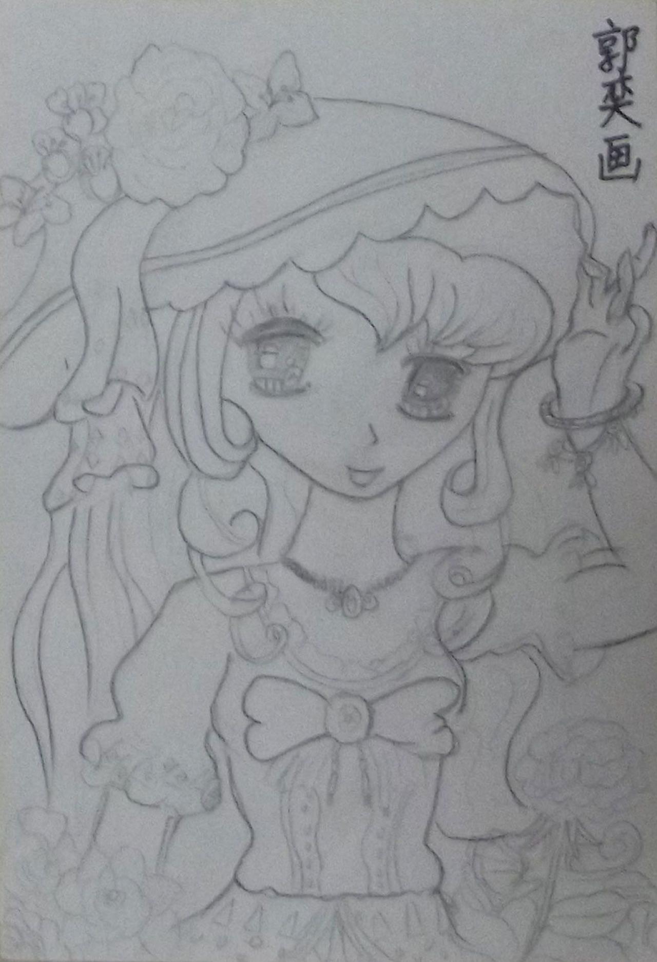 动漫卡通 洋装少女 郭奕画