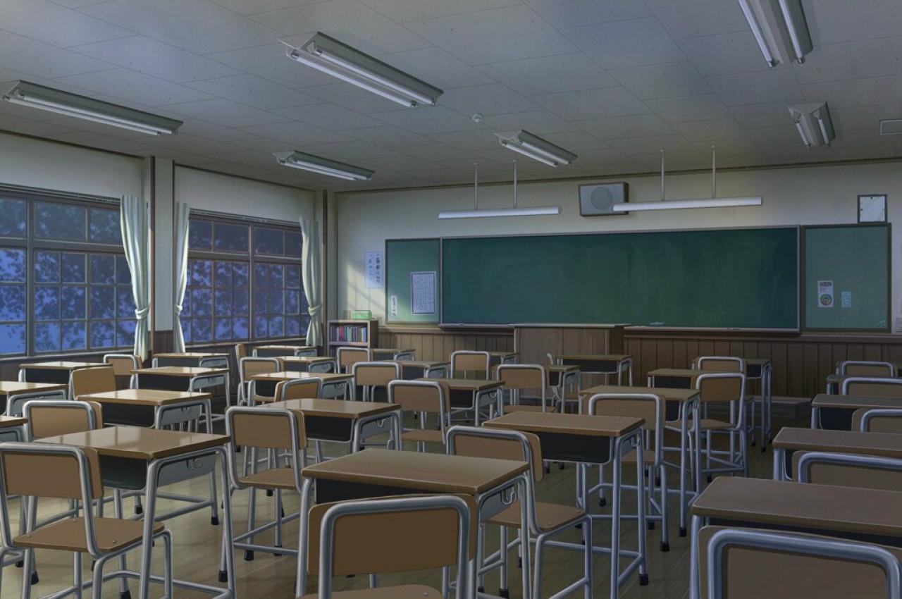 《明日の七海と逢うために》傍晚天将黑未黑时的教室