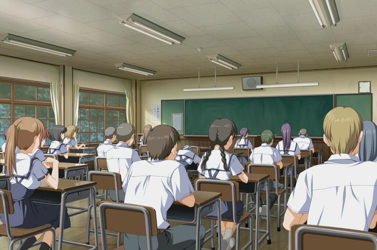 《明日の七海と逢うために》中傍晚学生正在上课的教室