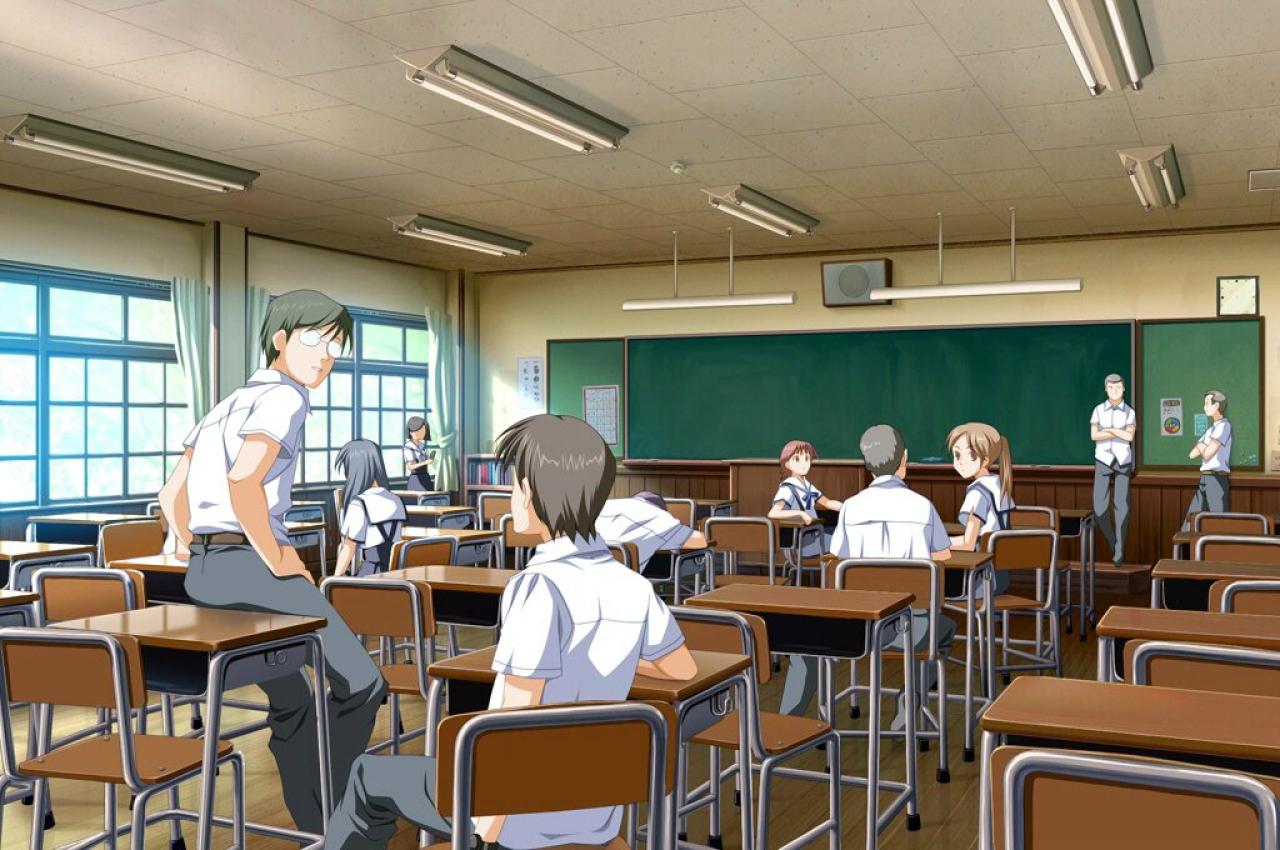 《明日の七海と逢うために》中清晨学生下课时的教室