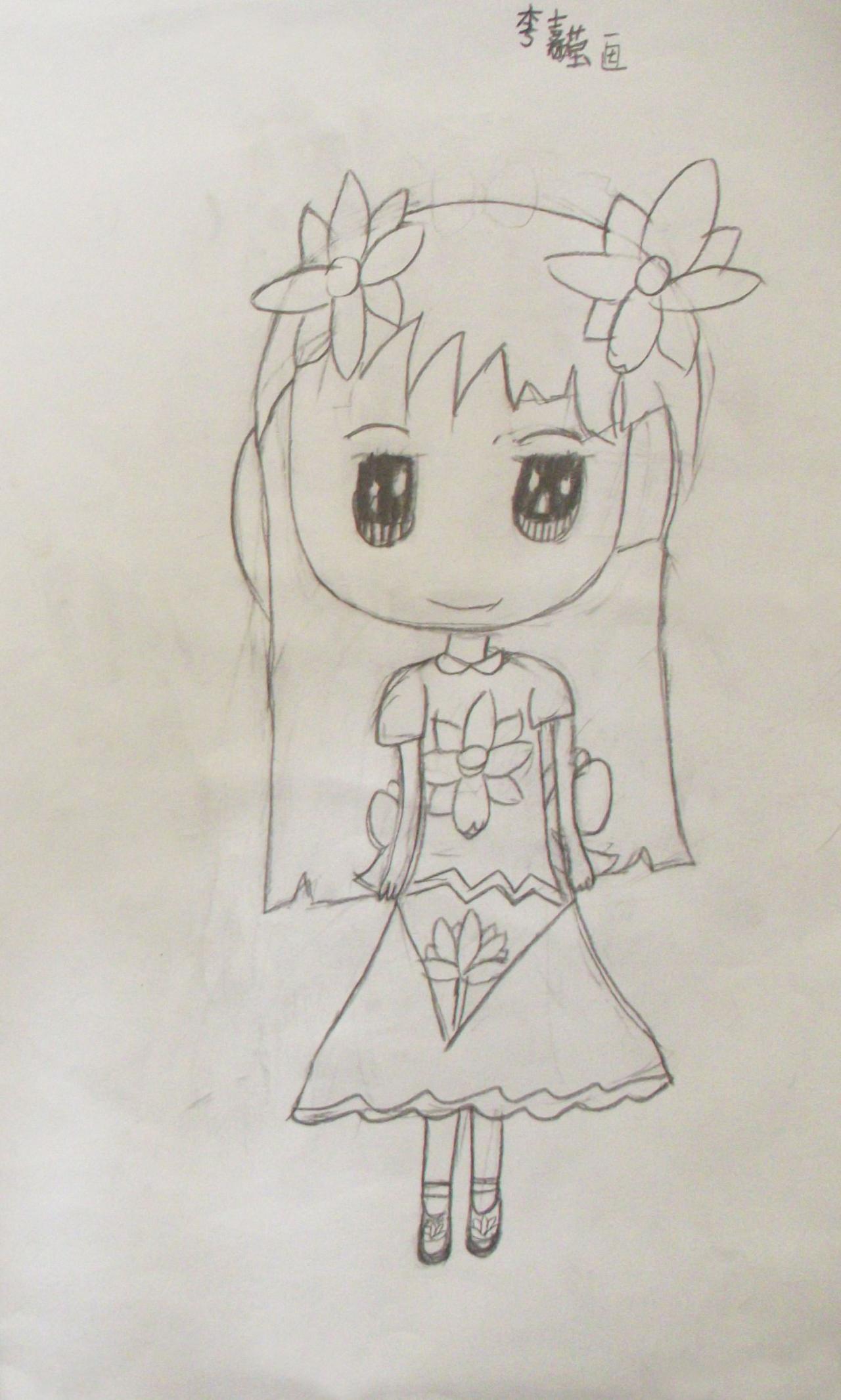 小女孩 李嘉莹画