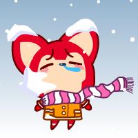 阿狸戴着围巾在雪地上冻地流鼻涕的头像